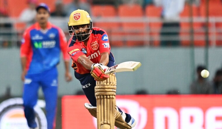 Punjab Kings' Prabhsimran Singh plays a shot against RCB | AFP