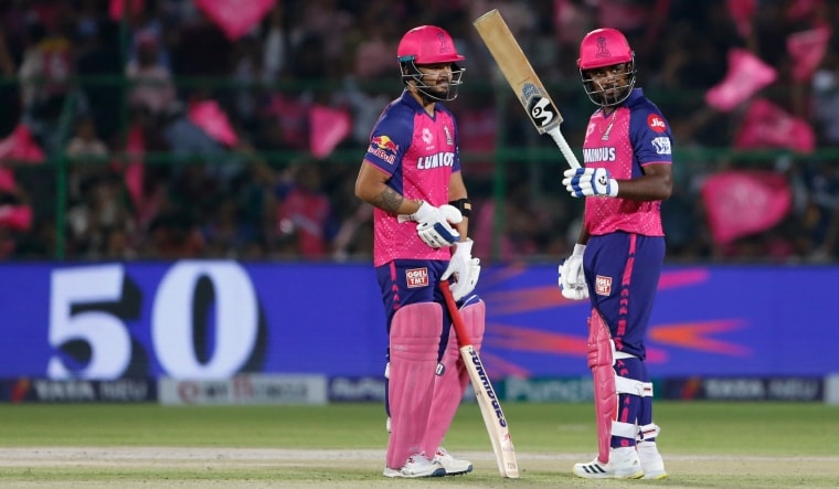 Rajasthan Royals captain Sanju Samson (R) alongside Riyan Parag | AP