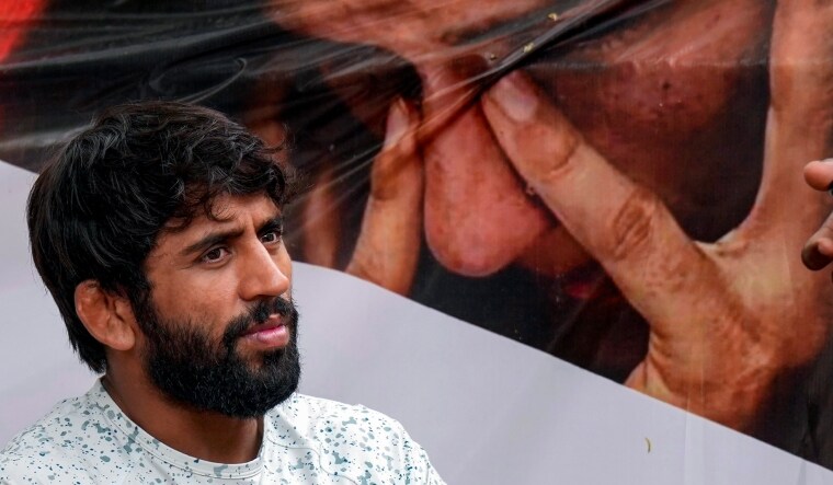 [FILE] Bajrang Punia during wrestlers' protest in New Delhi | PTI
