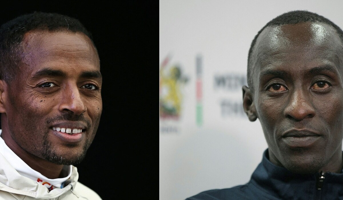 Ethiopia's Kenenisa Bekele (L) and Kenya's Eliud Kipchoge | AFP