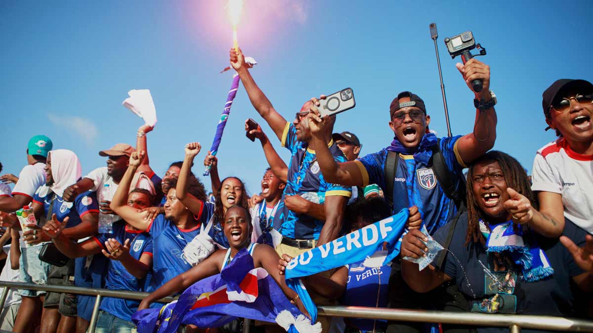 Fans celebrate after Cape Verde defeated Eswatini in a World Cup qualifying soccer match | AP
