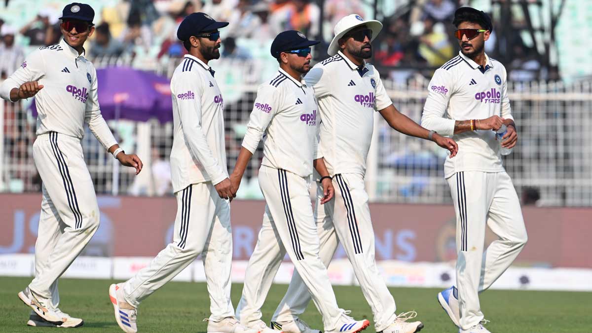 Indian players during the first day of the first Test match between India and South Africa, at the Eden Gardens in Kolkata | Salil Bera