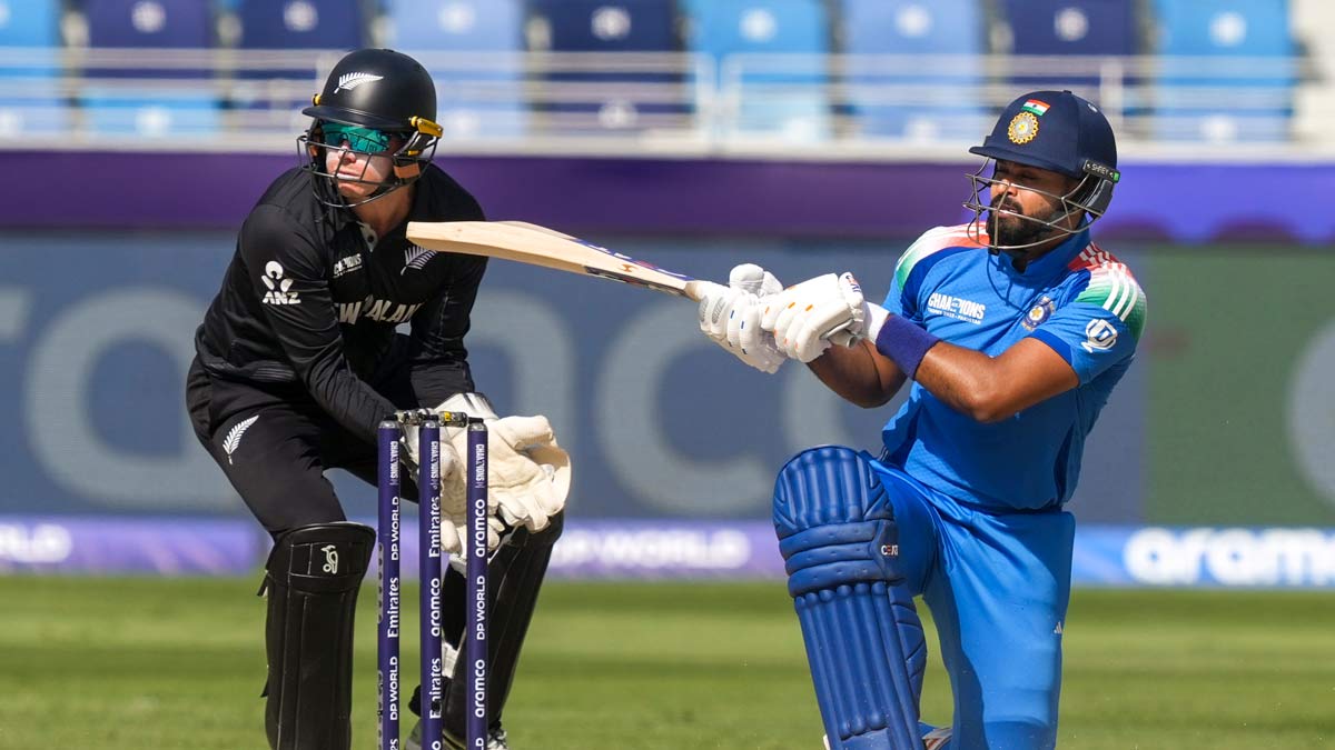 India's Shreyas Iyer plays a shot | PTI