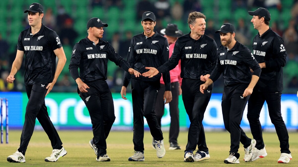 New Zealand's Michael Bracewell celebrates a wicket with teammates | Reuters