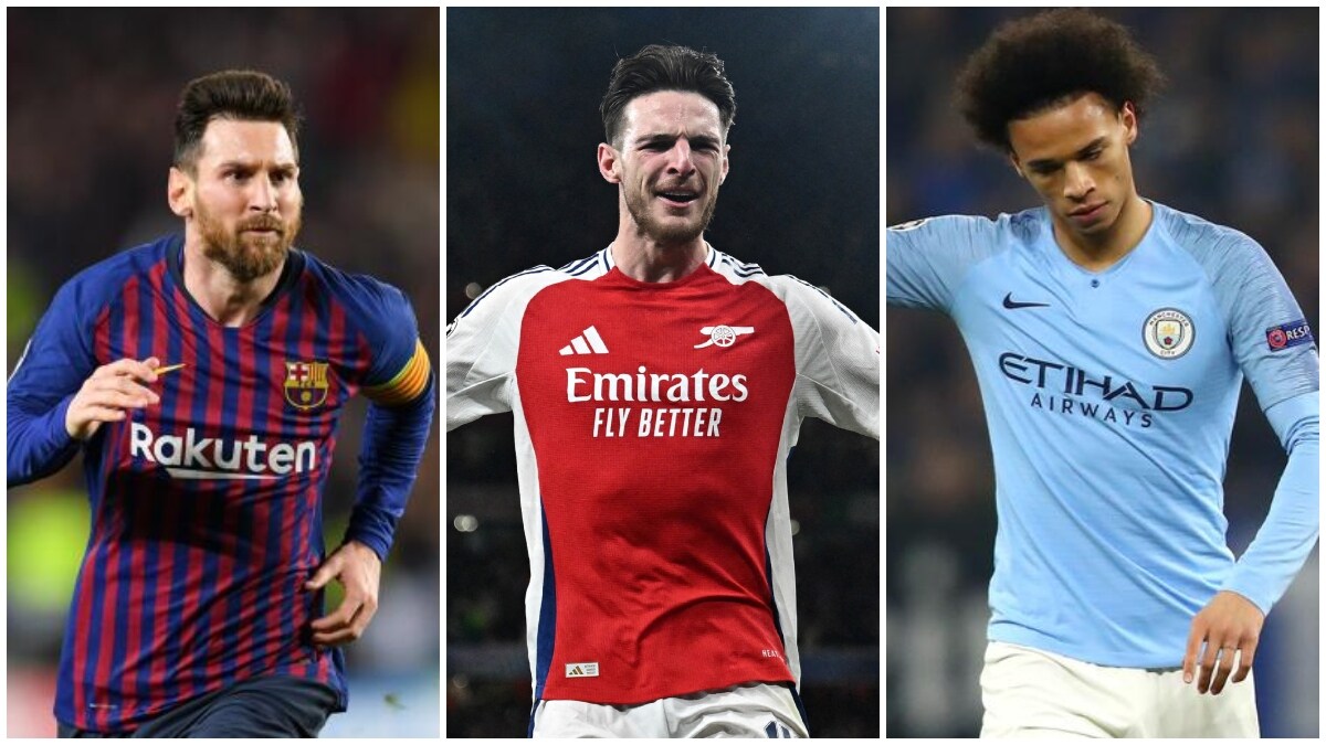 From left: Lionel Messi, Declan Rice and Leroy Sane | Agencies