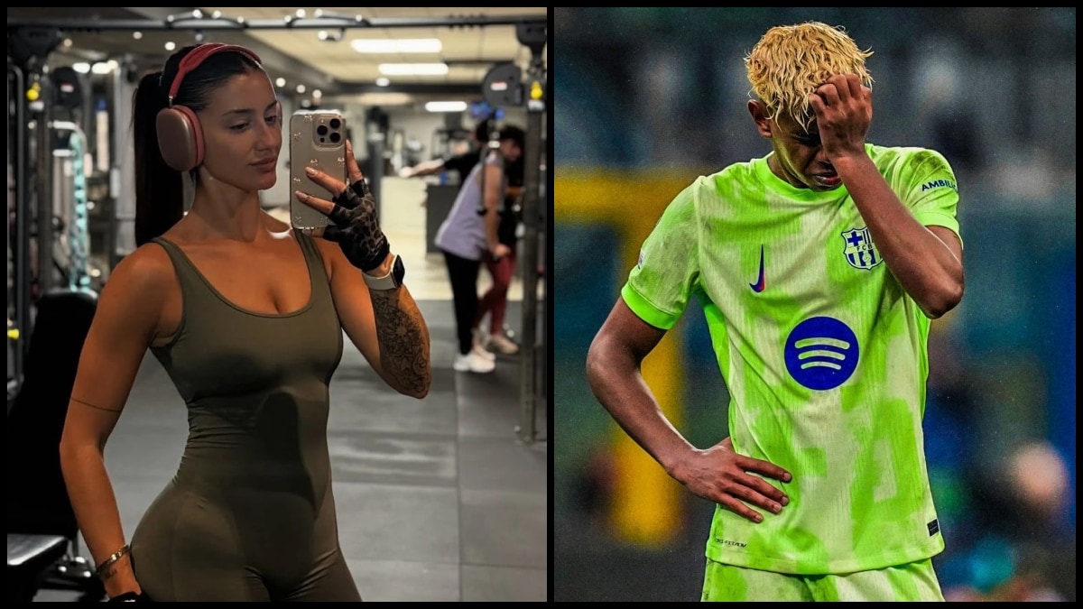 OnlyFans star Fati Vazquez (L) and Lamine Yamal | X