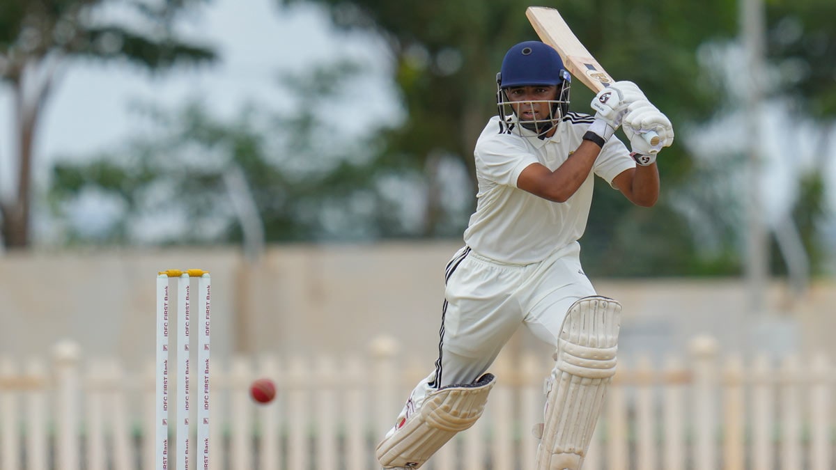 Central Zone's Danish Malewar plays a shot during a Duleep Trophy 2025 quarterfinal match against North East Zone, at BCCI Centre of Excellence Ground, in Bengaluru | PTI