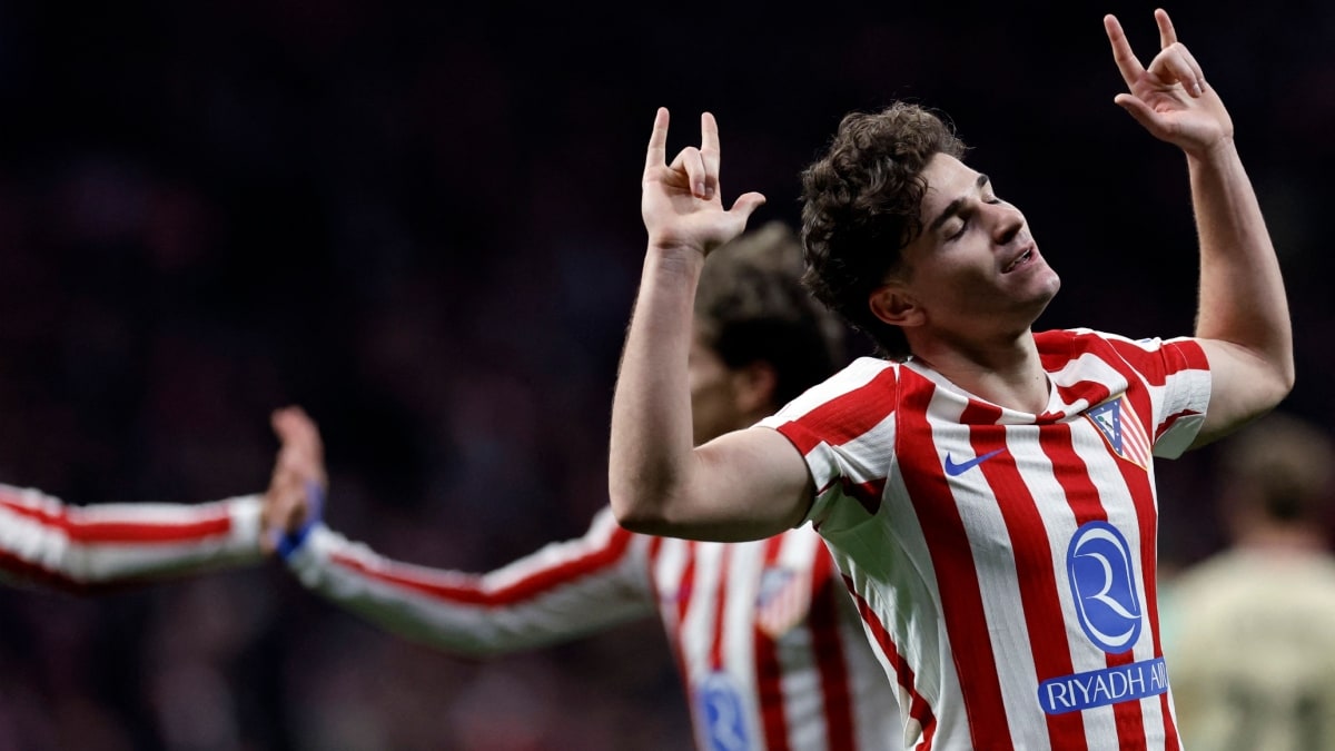 Atletico Madrid's Julian Alvarez celebrates a goal | AFP