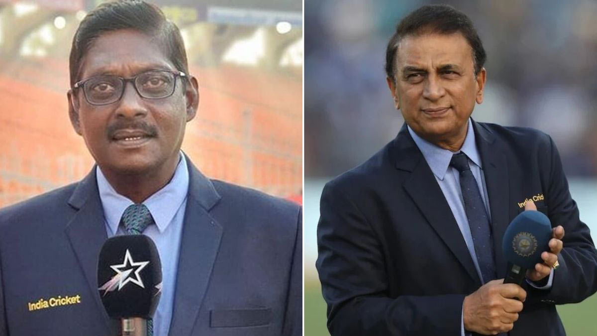 Laxman Sivaramakrishnan; Sunil Gavaskar (right)