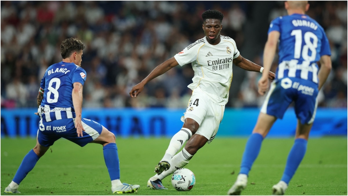 Real Madrid's Aurelien Tchouameni in action | Reuters




