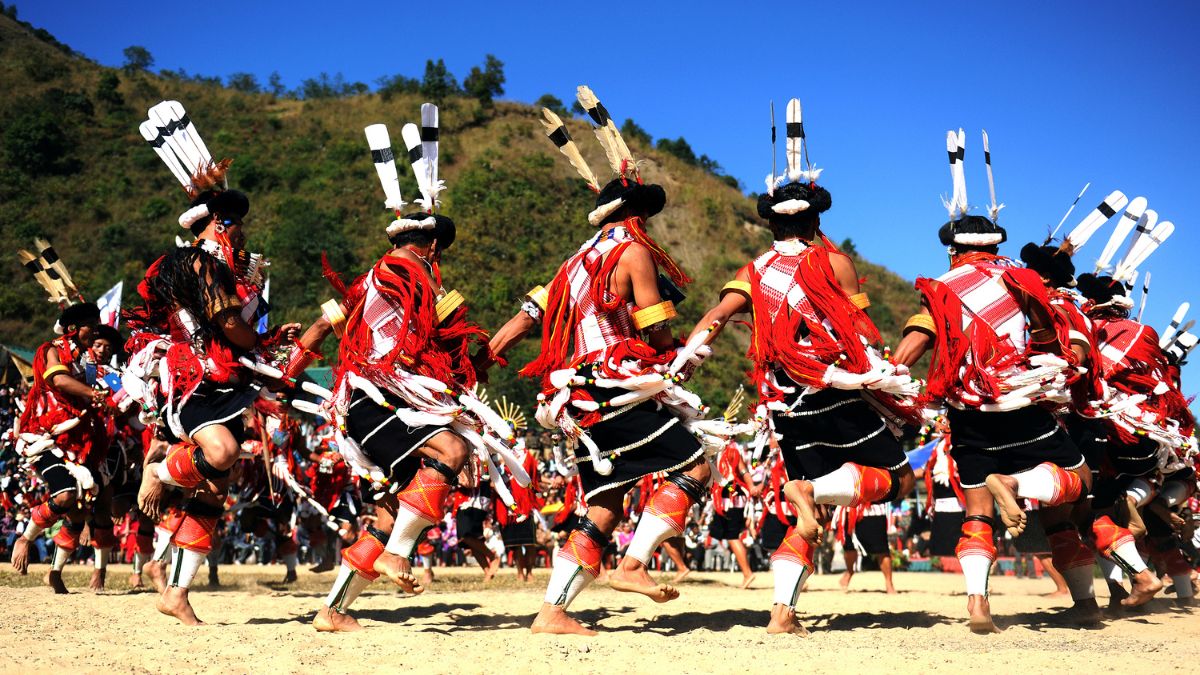 (File) Phakhesang tribes perform at Kisama stadium at a previous edition of Hornbill Festival | Salil Bera