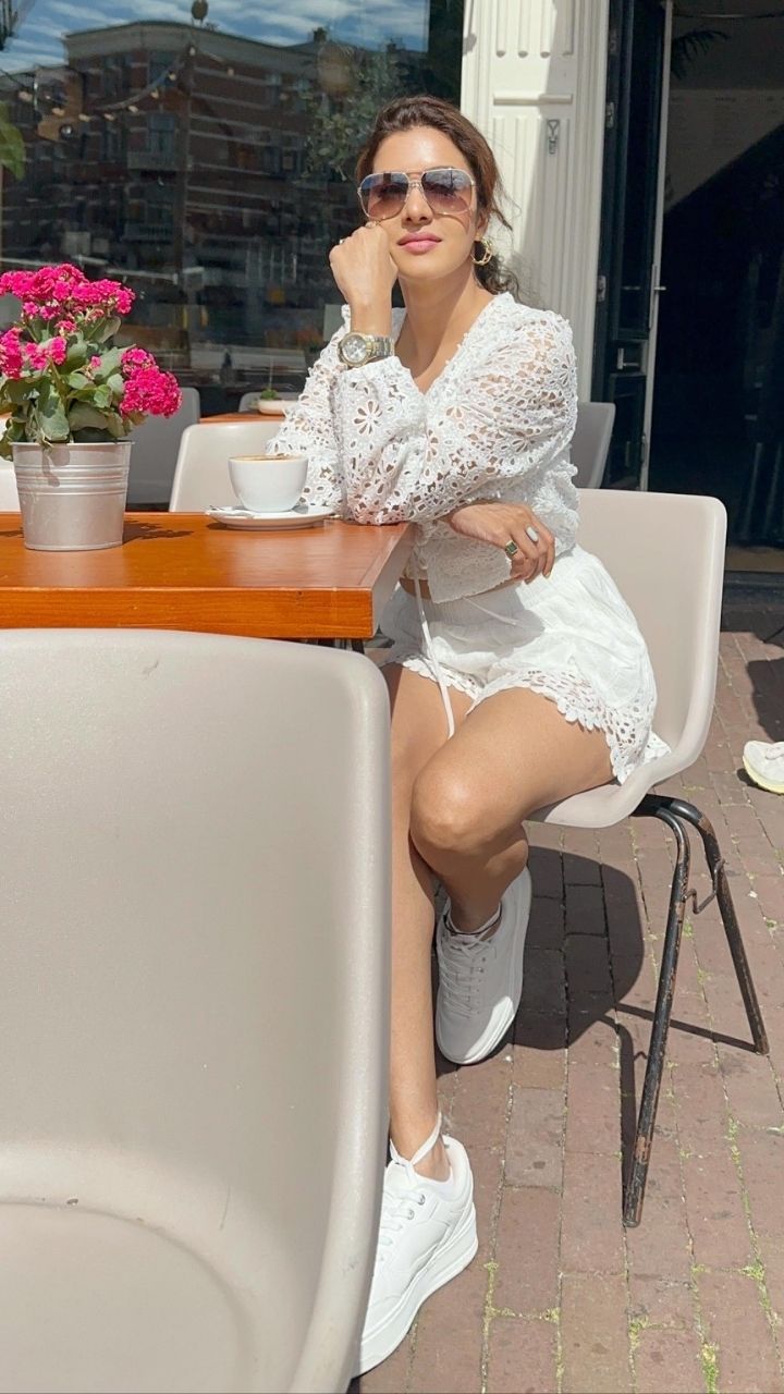 Priiya Nair at a cafe in Amsterdam