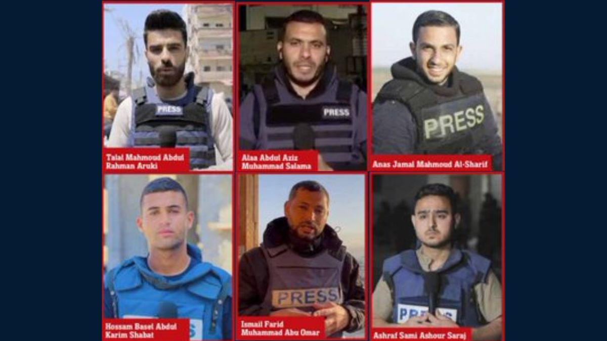 Anas al-Sharif, Talal Aruki, Alaa Salama, Hossam Shabat, Ismail Farid and Ashraf Saraj were the Al Jazeera journalists named by Israel Defense Forces as members of Hamas and the Islamic Jihad