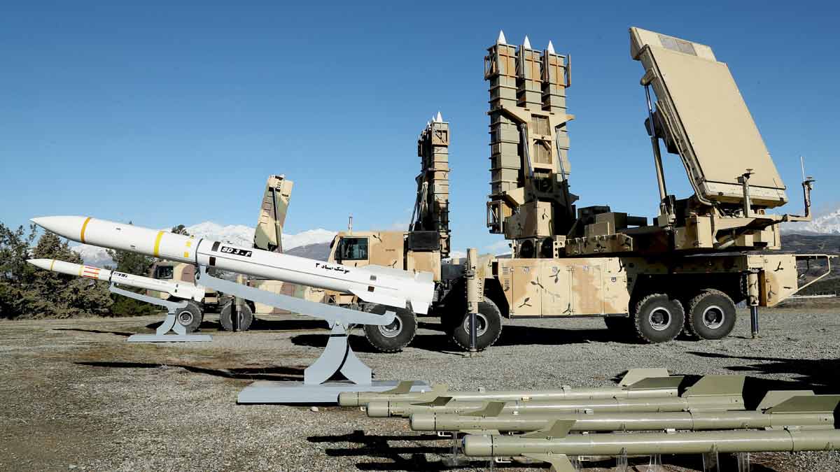 (File) The long-range air defence system called Arman is displayed during an unveiling ceremony in Tehran, Iran | via Reuters