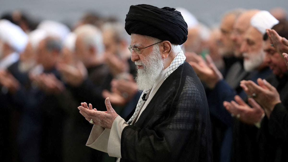 Iran's Supreme Leader Ayatollah Ali Khamenei prays during the Friday Prayers and a commemoration ceremony of late Lebanon's Hezbollah leader, Hassan Nasrallah, in Tehran | Reuters