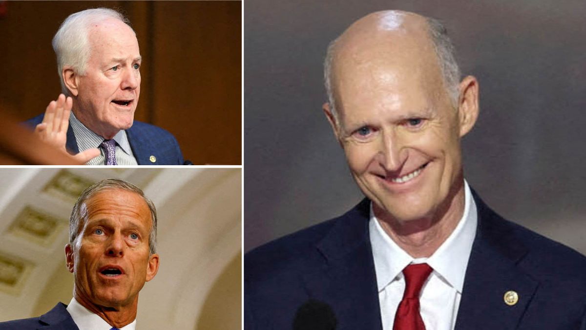 Rick Scott has got backing from Donald Trump allies and MAGA-backing media, giving him an upper hand over John Cornyn and John Thune | Reuters 