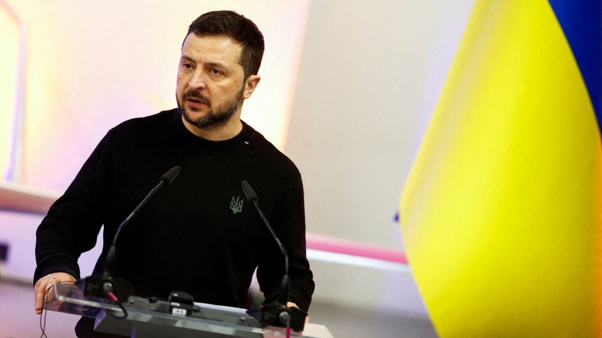 Ukraine President Volodymyr Zelenskyy attends a joint press conference with Danish Prime Minister Mette Frederiksen (not pictured), amid Russia's attack on Ukraine, in Kyiv, Ukraine, November 19, 2024.