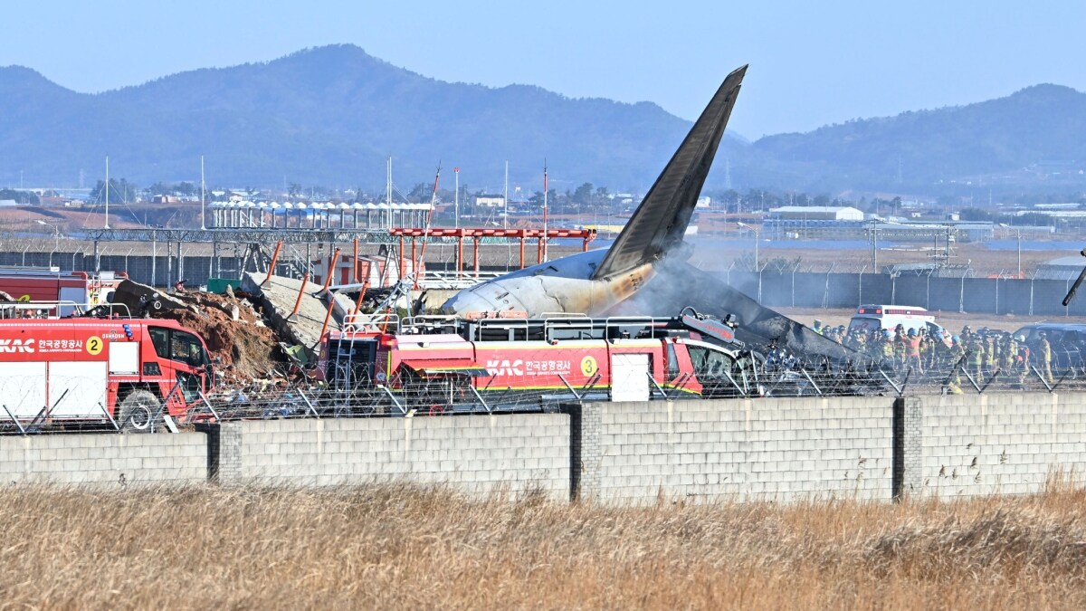 Firefighters and rescue team members work on the runway of Muan International Airport in Muan, South Korea | AP 