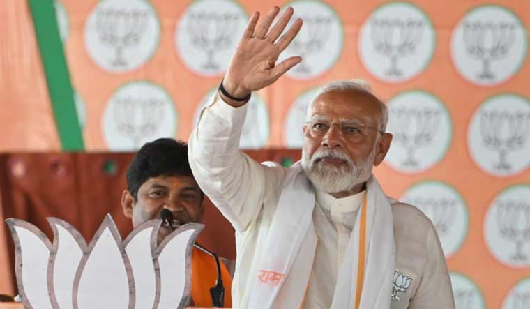 Prime Minister Narendra Modi during a public meeting for Lok Sabha elections | PTI