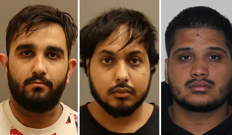 (From L) Karan Brar, Kamalpreet Singh and Karanpreet Singh, charged with first-degree murder and conspiracy to commit murder in relation to the murder in Canada of Sikh separatist leader Hardeep Singh Nijjar | Reuters