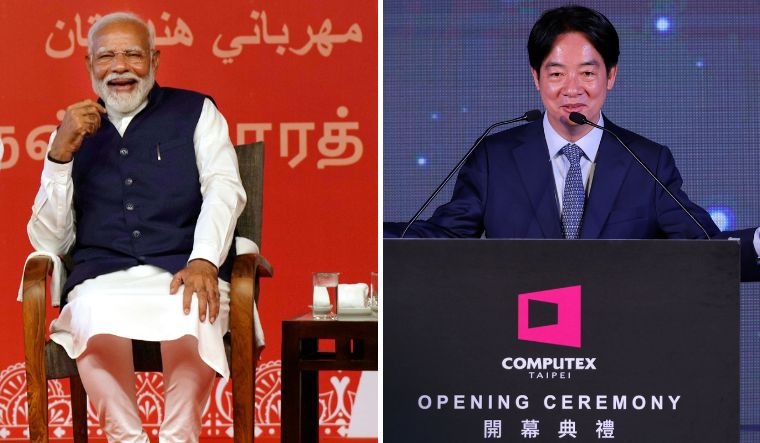 Narendra Modi. (Right) Taiwanese President Lai Ching-te | PTI 