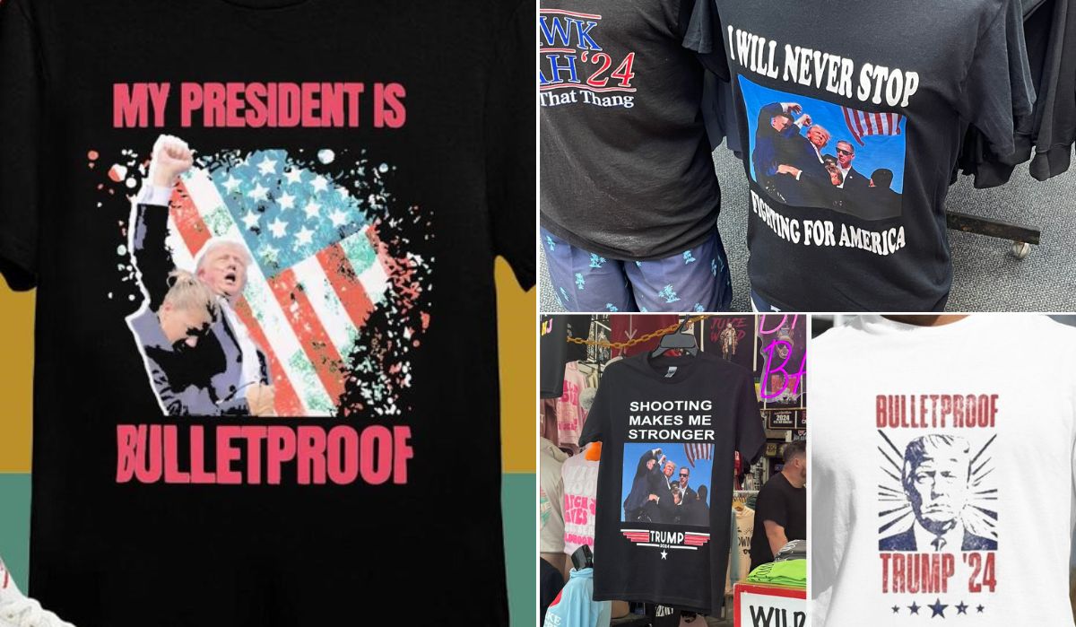 Trump t-shirts went for sale online within hours after he was shot | X