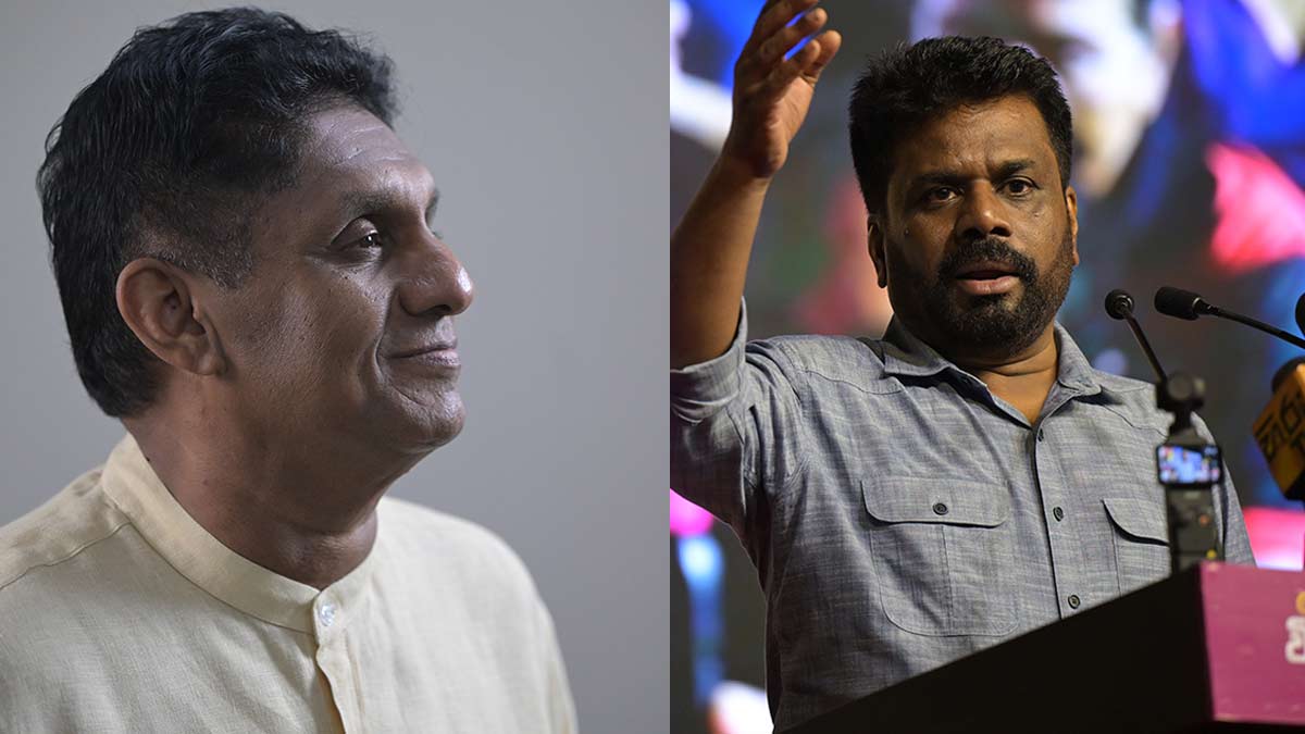 Sajith Premadasa (left); Anura Kumara Dissanayaka
