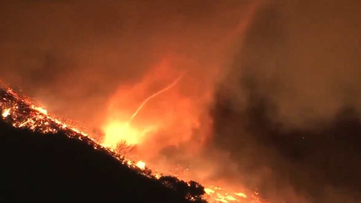 A rare phenomenon called "firenado" was spotted by cameras in Los Angeles amid wildfires | X
