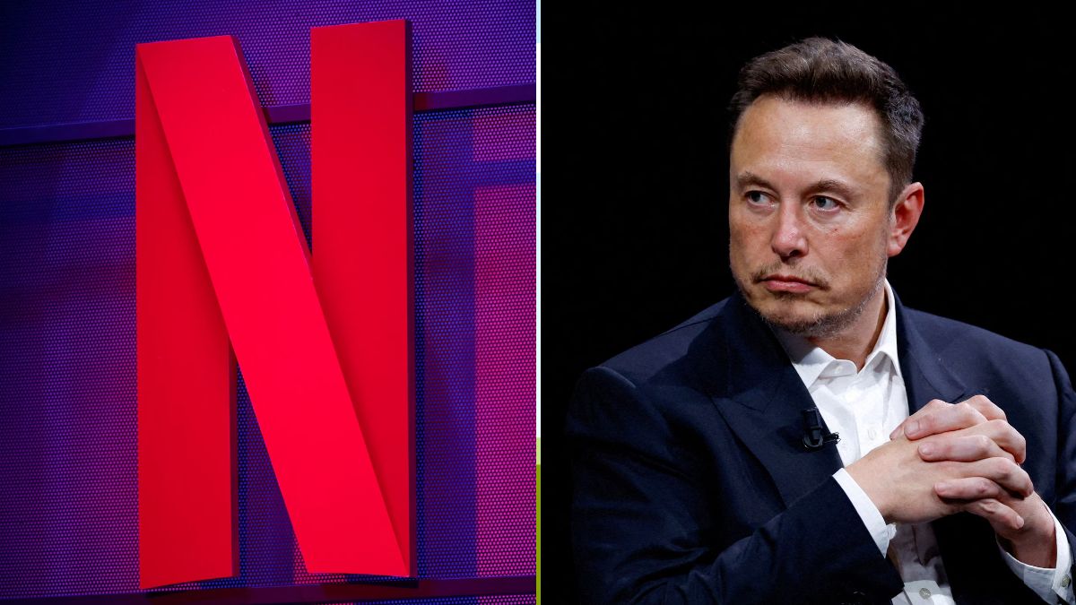 The Netflix logo (L) and Elon Musk (R) | Reuters