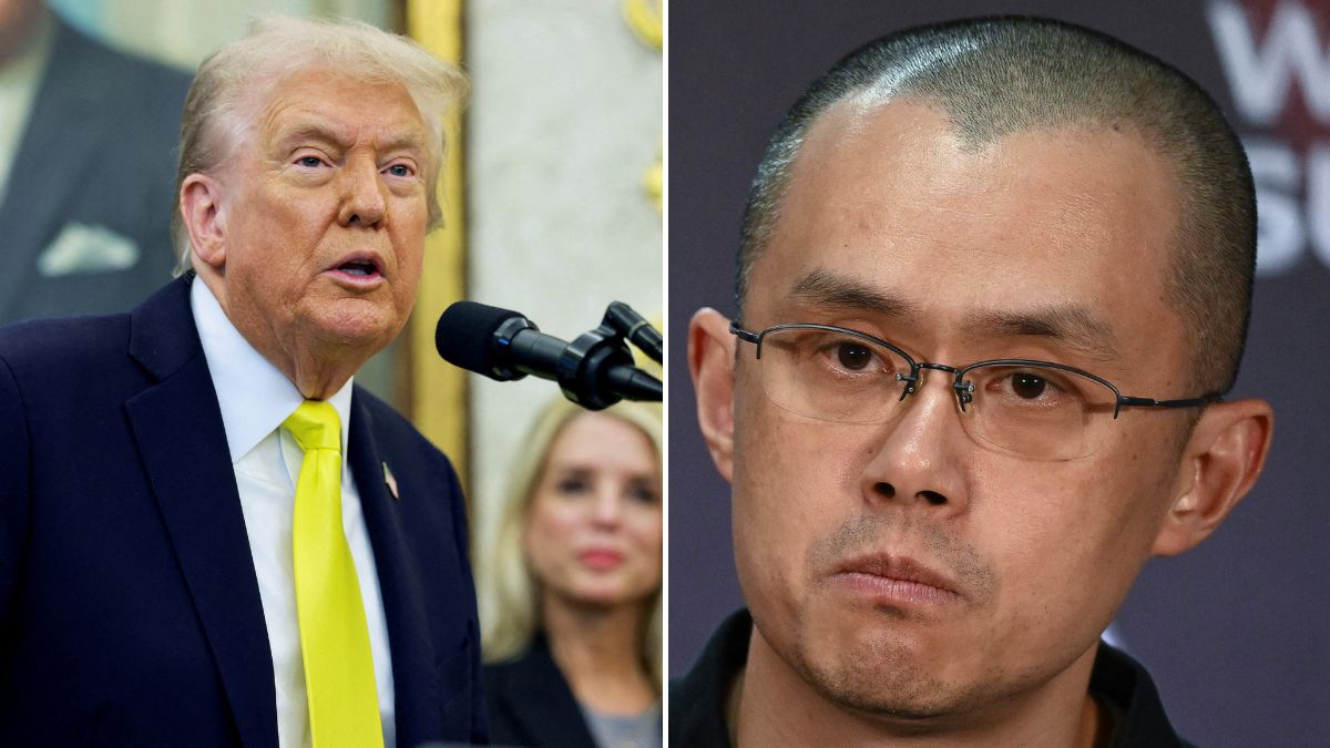 Donald Trump and Changpeng Zhao | Reuters, AFP