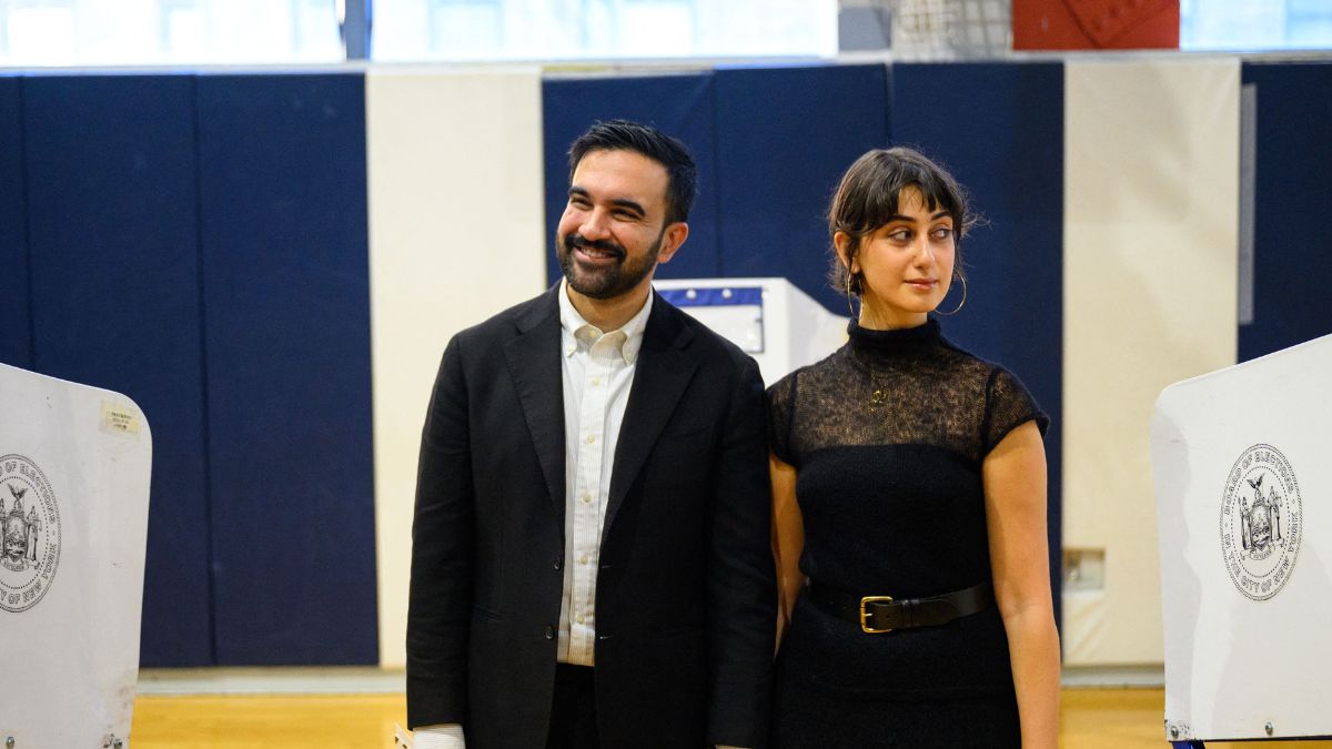 Democratic Mayoral Candidate Zohran Mamdani and his wife, Rama Duwaji | AFP 