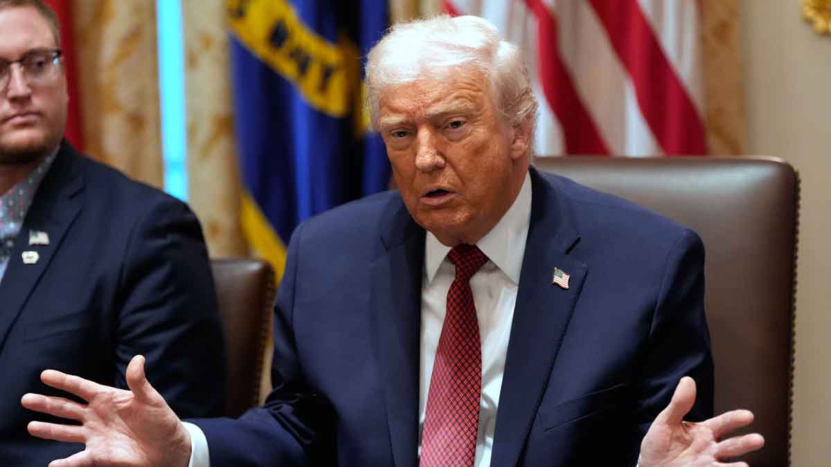 President Donald Trump speaks during a roundtable on farm subsidies in the Cabinet Room of the White House | AP