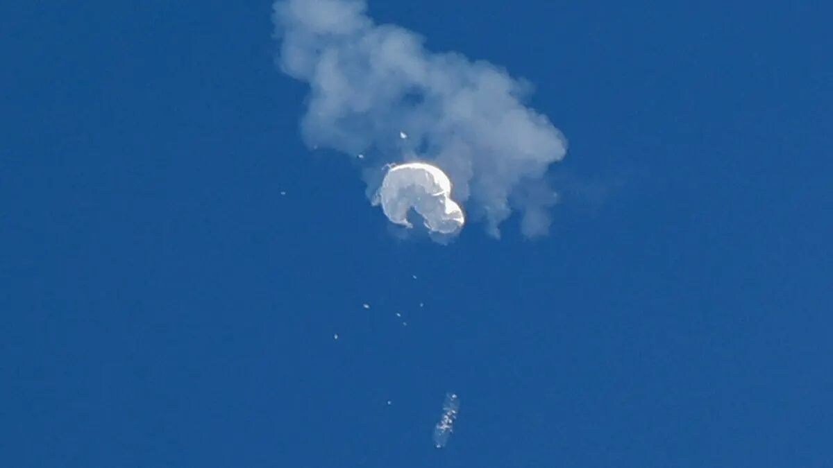Chinese spy balloon was shot down off the coast of South Carolina by an F-22 Raptor on February 4, 2023