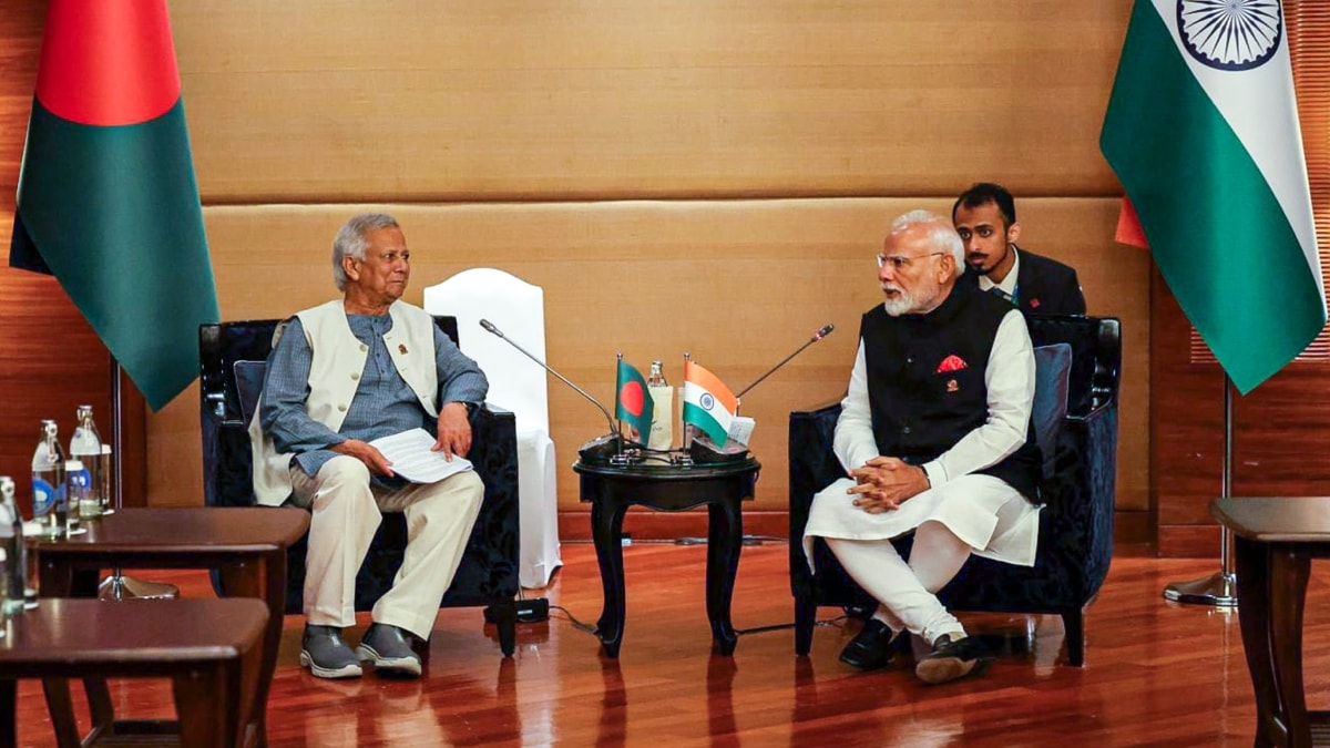 Prime Minister Narendra Modi during a meeting with the Chief Adviser of Bangladesh Professor Muhammad Yunus on the sidelines of the 6th BIMSTEC Summit in Bangkok | PTI