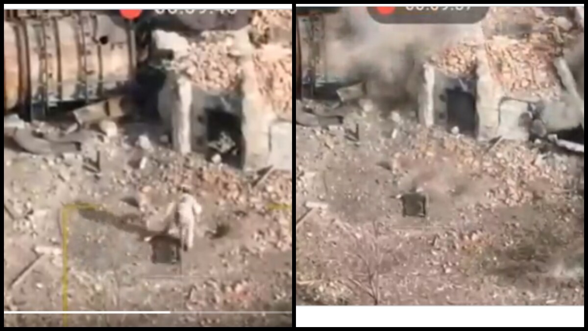 The viral video showed the Russian infantryman taking the drone inside the bunker before being killed | X