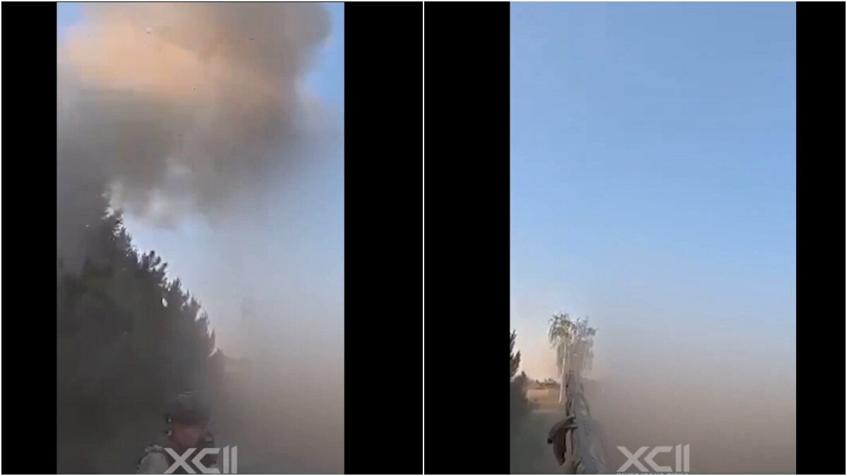 The Ukrainian soldiers managed to take out the drone at the last moment, the viral video showed | X
