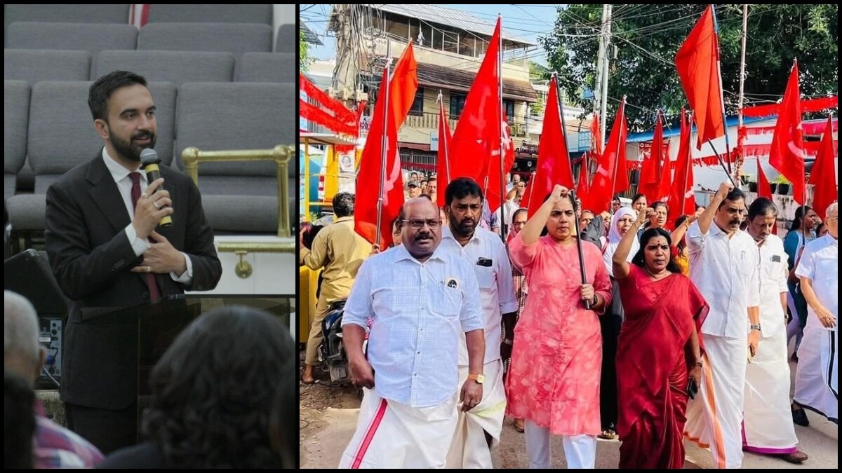 Zohran Kwame Mamdani (L) and Arya Rajendran (in Pink) | Official social media
