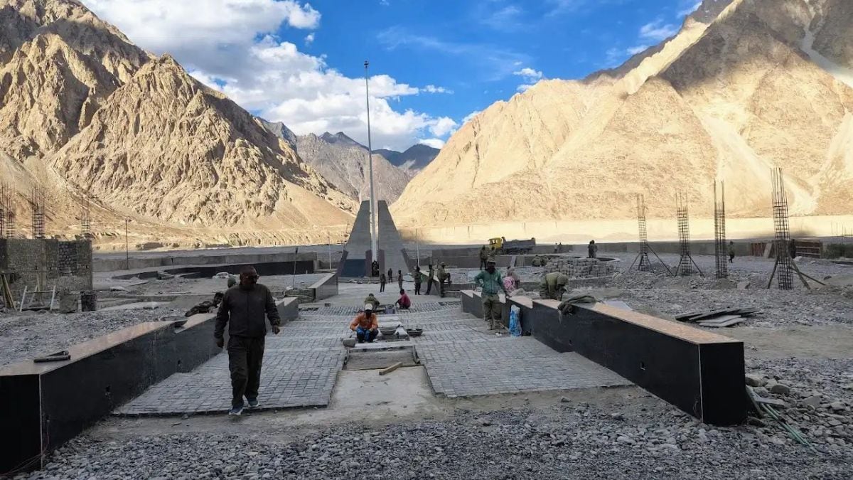 Galwan War Memorial near KM 120 on the Durbuk-Shyok-Daulat Beg Oldi Road in Galwan Valley, Ladakh | X 
