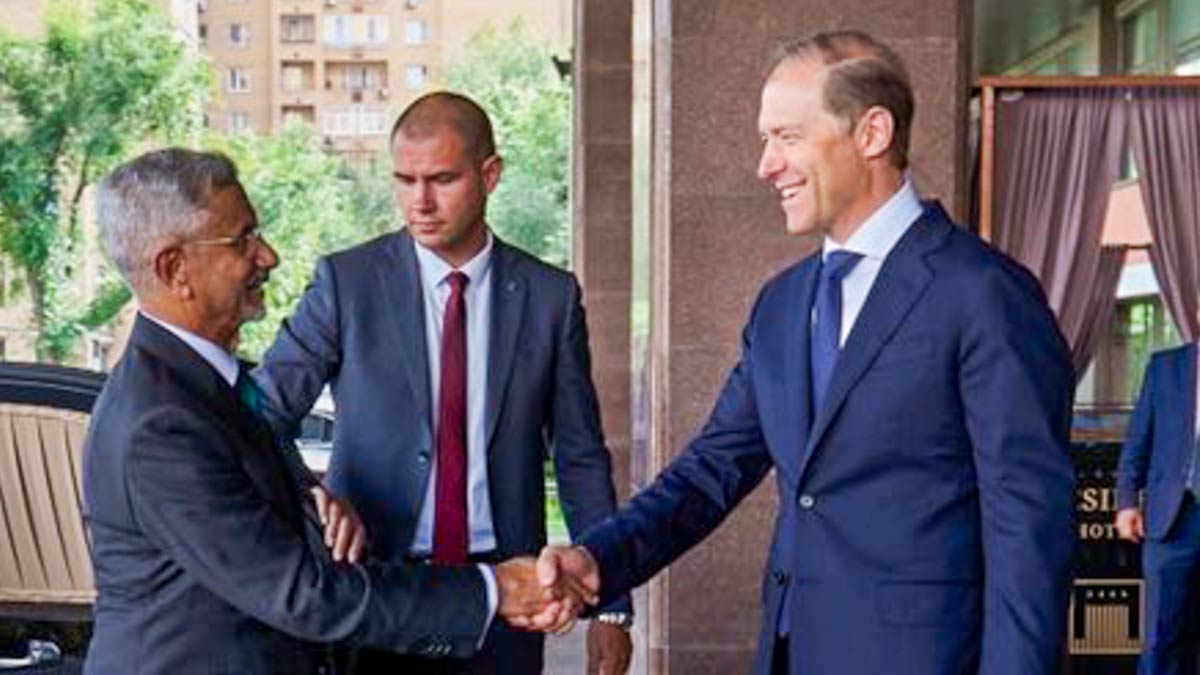 External Affairs Minister S Jaishankar meets Russia's First Deputy PM Denis Manturov, in Moscow | PTI