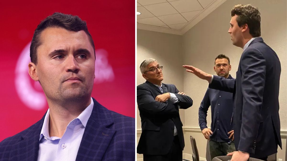 Pesach Wolicki and Charlie Kirk