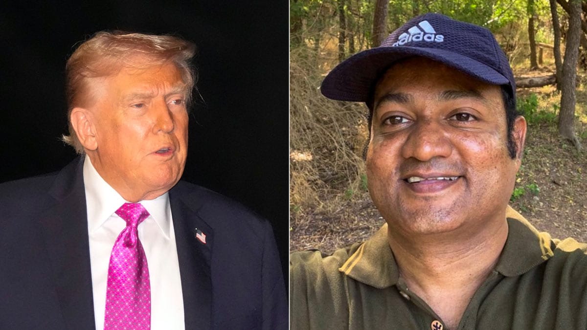 (L) US President Donald Trump; (R) Murdered Indian-origin motel manager Chandra Mouli Nagamallaiah | AP/PTI