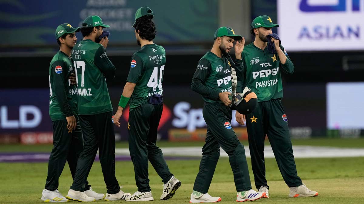 Pakistan players react after their loss in the Asia Cup cricket match against India | AP
