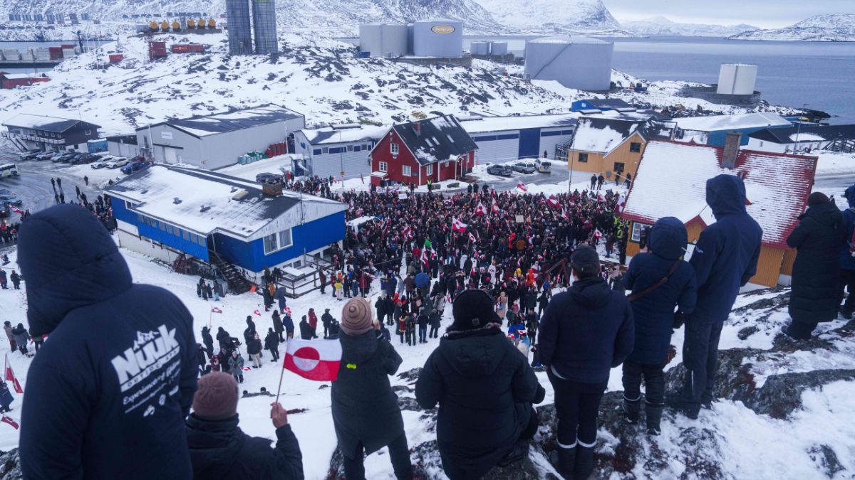 People protest against Trump's policy towards Greenland in front of US consulate in Nuuk, Greenland | AP 