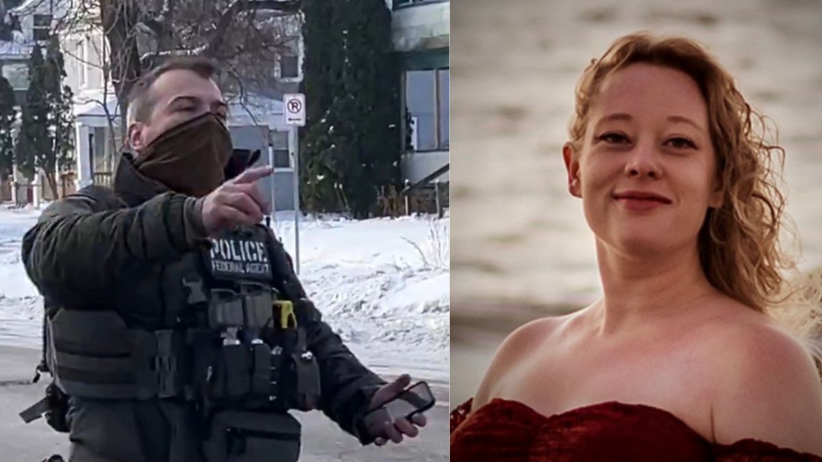 (L) Image of ICE shooter Jonathan Ross, (R) Renee Nicole Good | X 