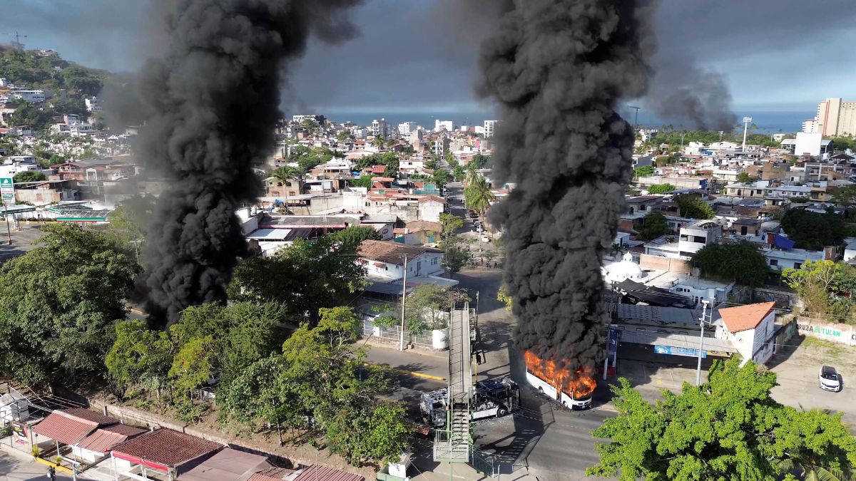 Smoke billows, following a military operation in which a government source said Mexican drug lord Nemesio Oseguera, known as "El Mencho," was killed, in Puerto Vallarta, Jalisco, Mexico | Reuters