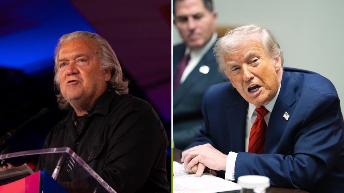 Steve Bannon (L), a longtime ally and former advisor of Donald Trump (R) | AP