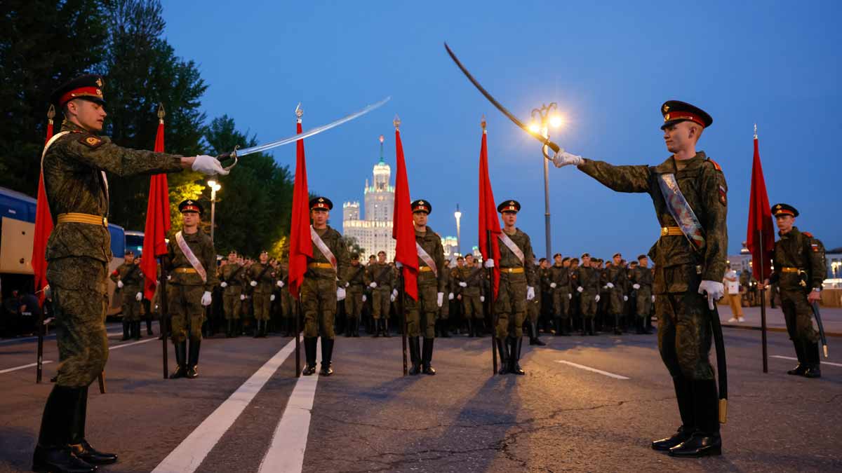 Russian service members take part in a rehearsal for the Victory Day military parade in Moscow | Reuters