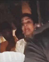 Actor Raveena Tandon being attacked by a mob after her driver was accused of rash driving.