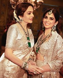 Nita and Isha Ambani wore emeralds the size of doorstoppers | Instagram@manishmalhotra05