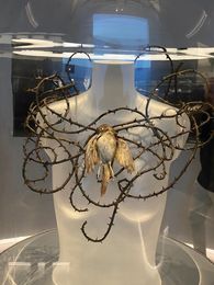 A necklace with a stuffed bird as centrepiece by designer Simon Costin.